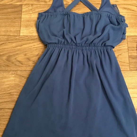 Royal Blue Criss Cross Back Dress, Size M - Picture 6 of 8